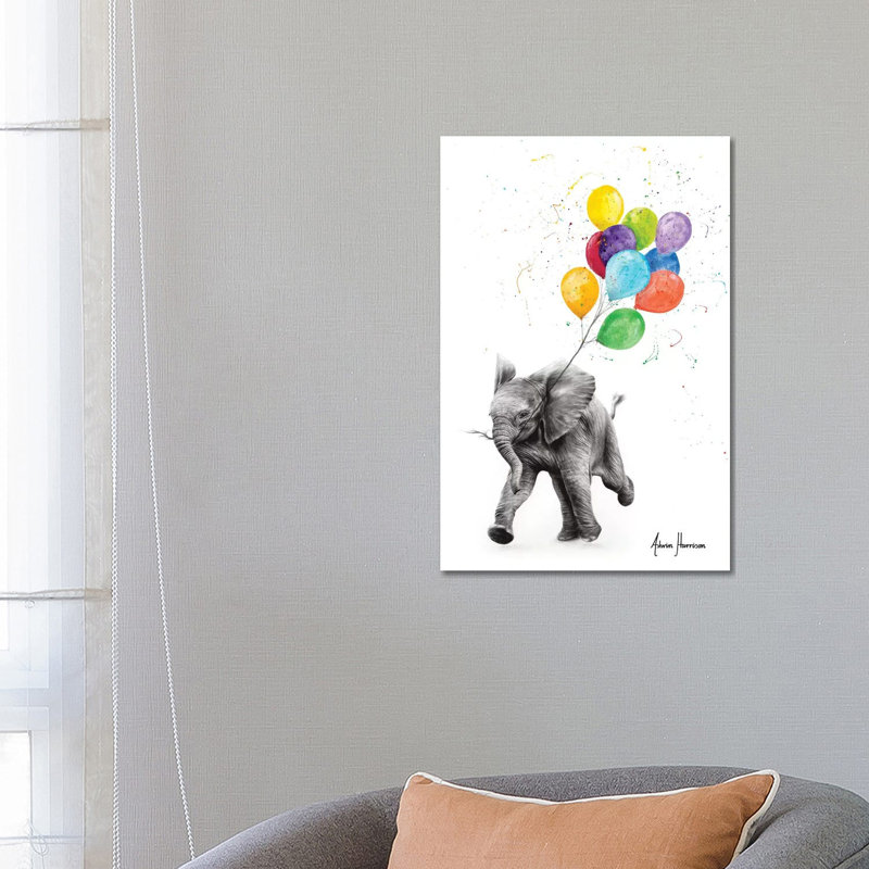Elephant Freedom by Ashvin Harrison - Print on Canvas, 66.04 cm H x 45.72 cm W x 1.91 cm D, Wrapped Canvas