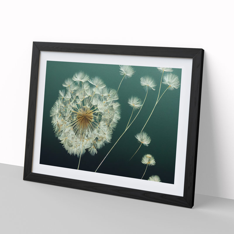 Unusual Dandelion Flowers - Framed Print, 25cm H x 34cm W x 2cm D, Black