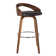Maxime Swivel Counter or Bar Height Bar Stool with Open Low Back in Faux Leather and Wood