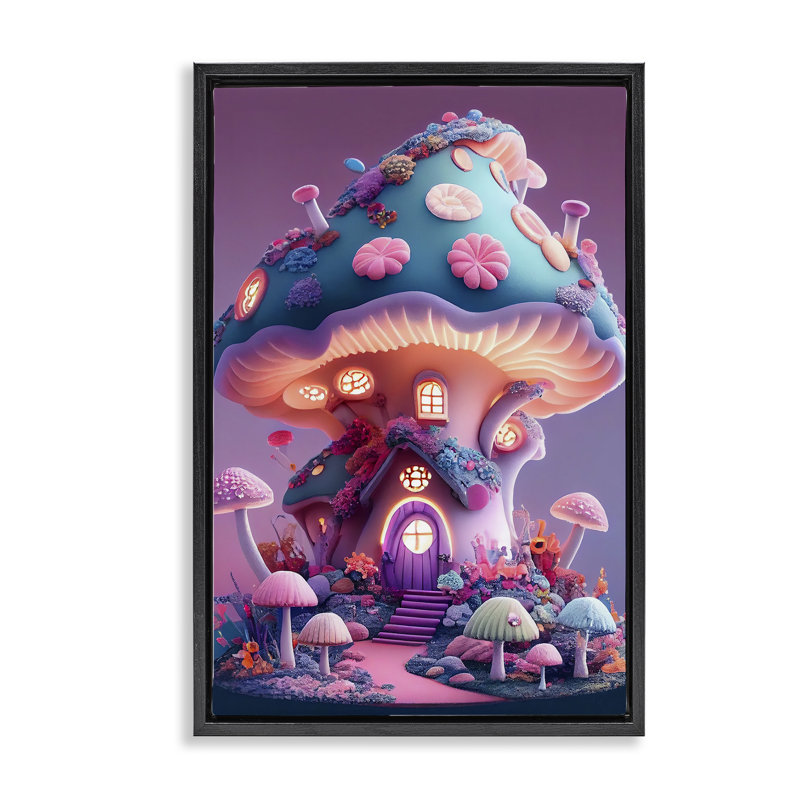 Toile flottante encadrée «Mystical Forest» par Sasha, Cadre flottant noir de jais, H 31 po x l 21 po