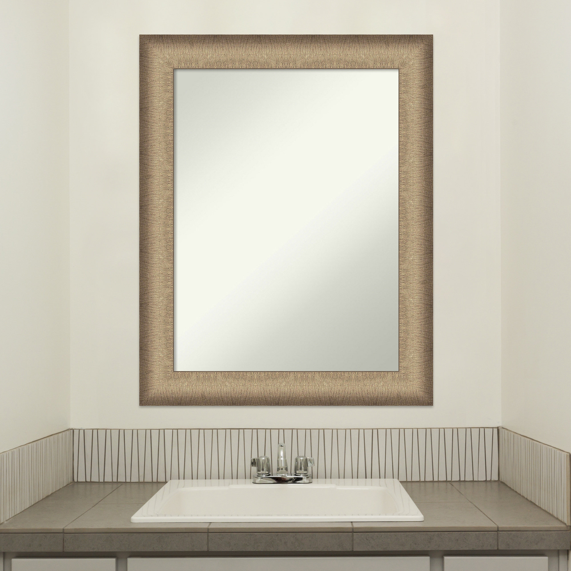 Latitude Run® Elegant Brushed Bronze Bathroom Vanity Non-Beveled Wall ...