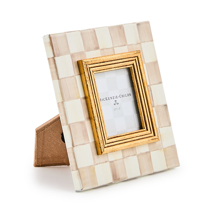 Mocha Check Frame, 2.5" W x 3" H