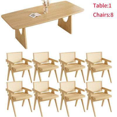 Japanese style solid wood dining table set