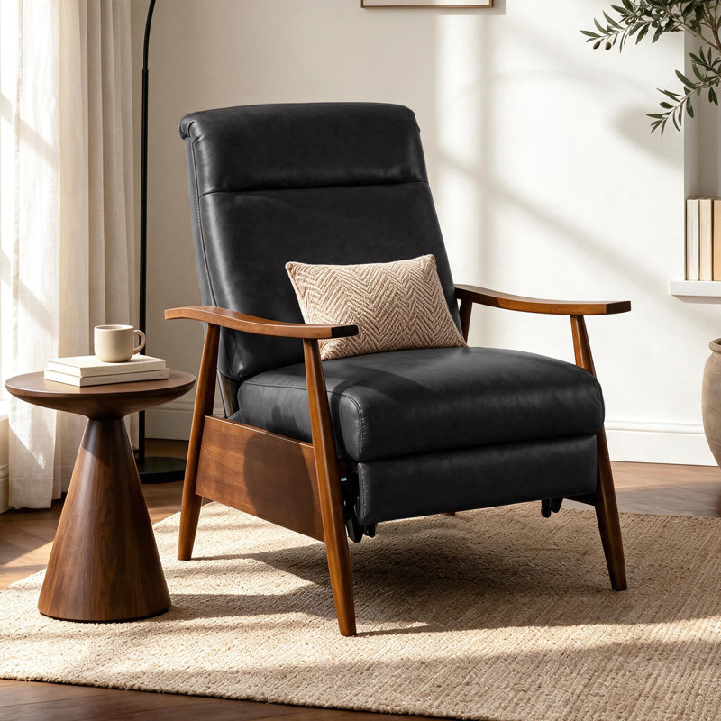 Fauteuil inclinable réglable, Black Leather