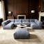 Ensemble de canapé modulaire modulaire d'aspect lin, canapé compressible à combinaison libre avec housses amovibles pour l'intérieur et l'extérieur