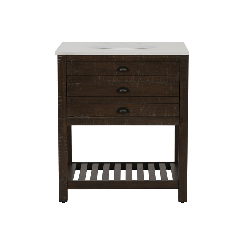 30'' Single Bathroom Vanity with Marble Top