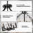 6-light Modern Black Candle Drum Dimmable Chandelier With Water Textured Glass: