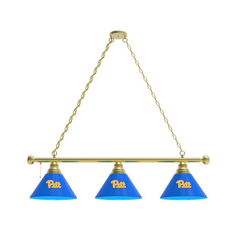 3 - Light Pool Table Lights Pendant, Brass, Pittsburgh Panthers