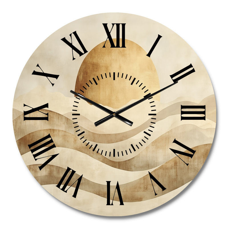 Horloge murale silencieuse en métal Neutral Sun Arc, style milieu du siècle, Petit
