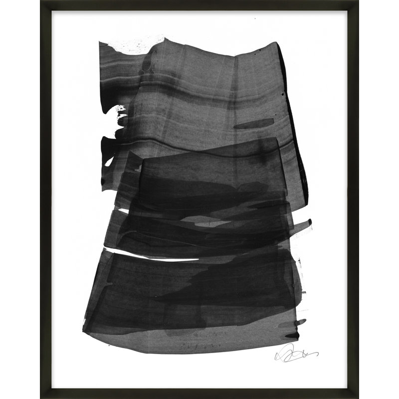 Brushstroke 2 Painting by Jacques Pilon, 25" H x 20" W x 1.25" D, Black