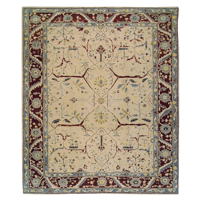 Jozan Hand Woven Wool Oriental Area Rug, Rectangle 6' x 9'