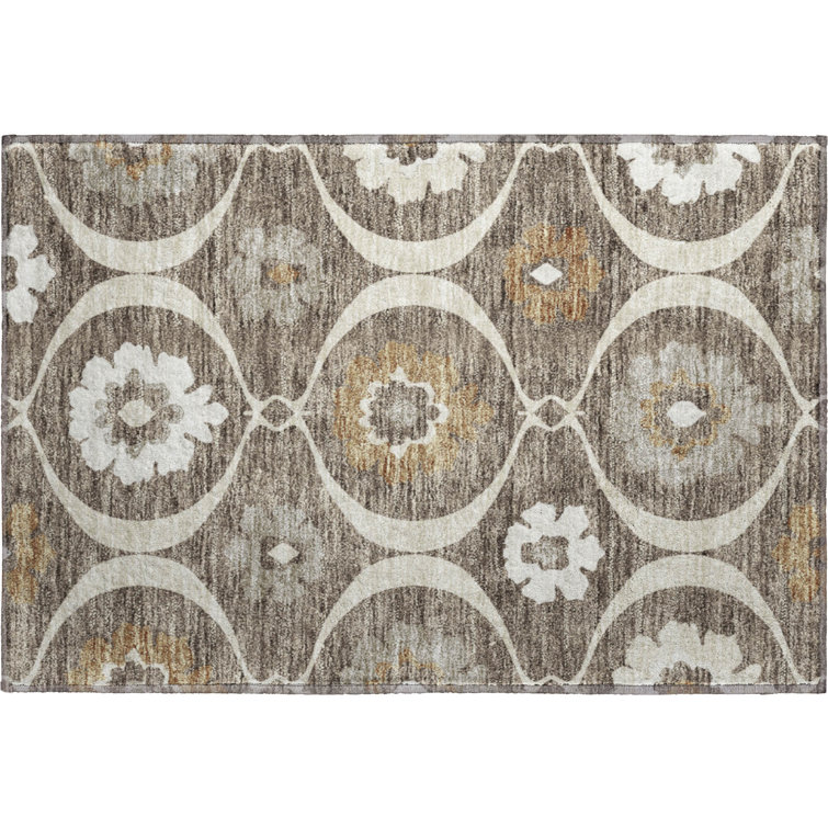 Premium Machine Washable Prisco Brown Rug