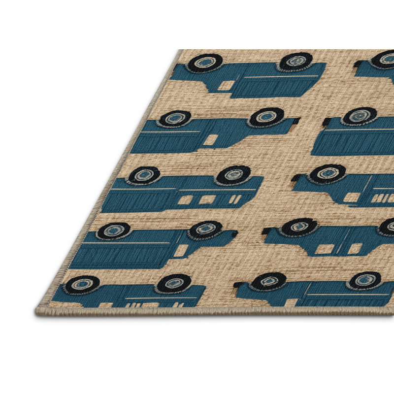 Tapis de transport brun lavable à la machine, Carré 6 pi