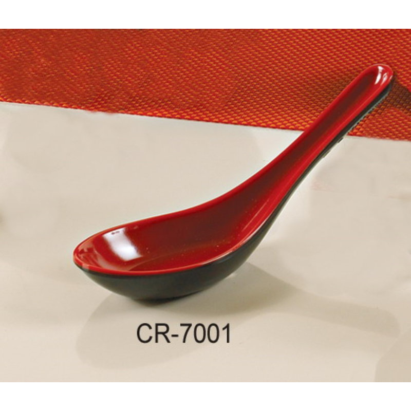 Cuillère à soupe noire et rouge asiatique