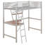 Lit mezzanine simple en métal et panneau de fibres à densité moyenne avec bureau et tablette-105708024