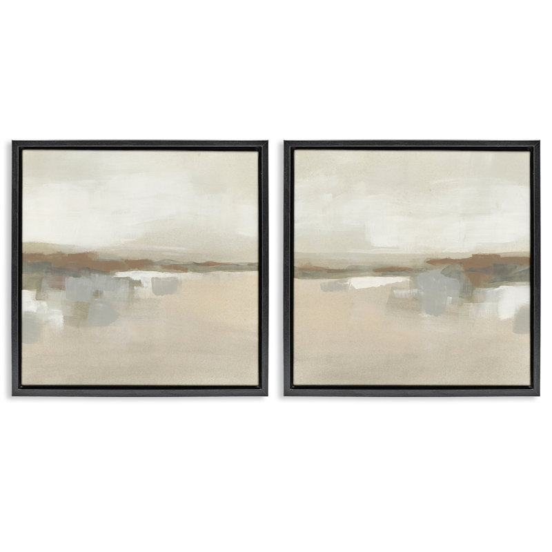 Ensemble de cadres flottants 2 pièces Earthy Landscape Impressions, design par June Erica Vess, H 25 po x l 25 po