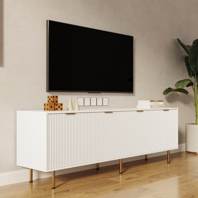 Meuble télé moderne et chaleureux pour meuble télé de 80 pouces