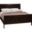 Grand lit, finition cappuccino, rehausse l'esthétique de la chambre à coucher, lit en bois franc asiatique avec couleur, choix élégant, cadre-1209545548
