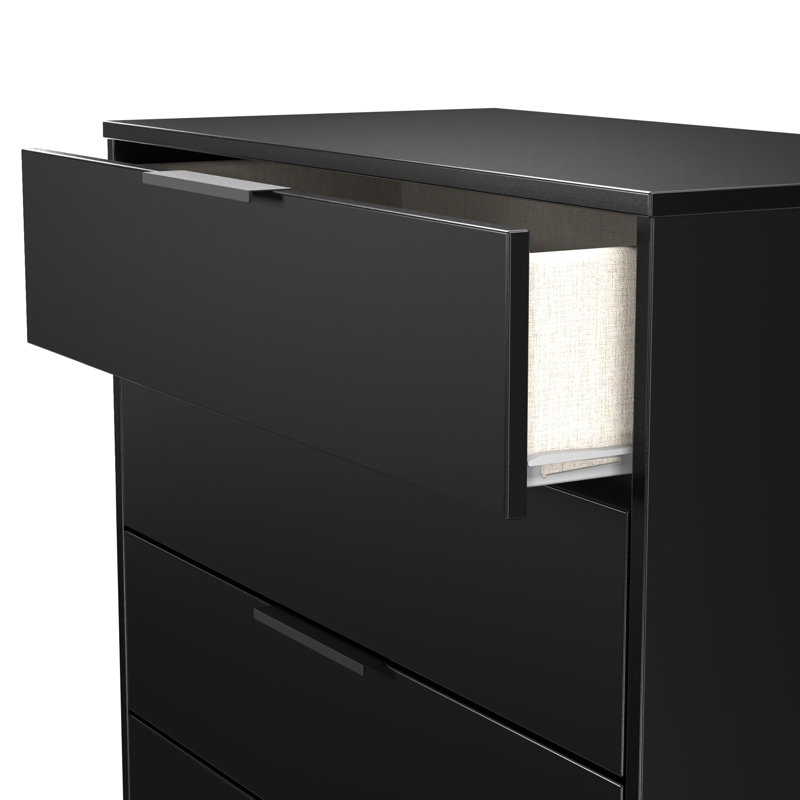 Bisceglia 77cm W 4 - Drawer Chest of Drawers, Black