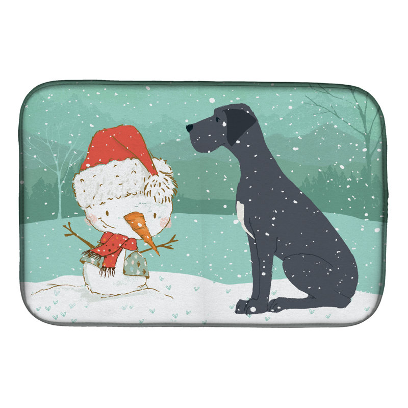 Snowman Christmas, Black Great Dane