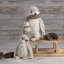 Grande figurine de Noël pingouin en sisal ivoire 8 po