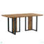 Ensemble de table et de chaises. Ensemble de table de salle à manger en bois aggloméré texturé avec 6 chaises en suède brun.