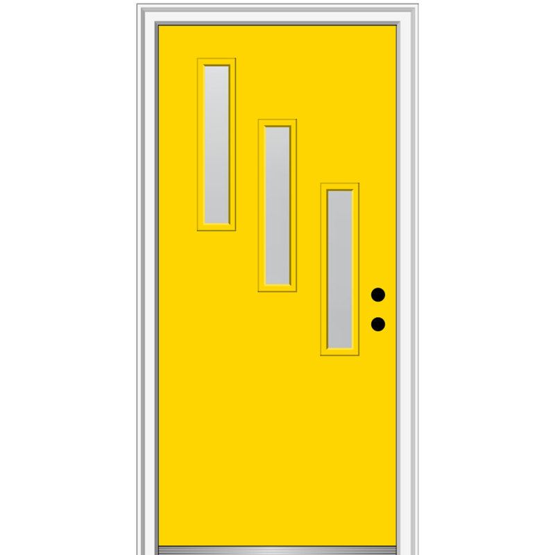 Porte d'entrée avant en fibre de verre Grace, Noir, noir, noir, noir, H 80 po x l 32 po x P 1,75 po, Ouverture à droite