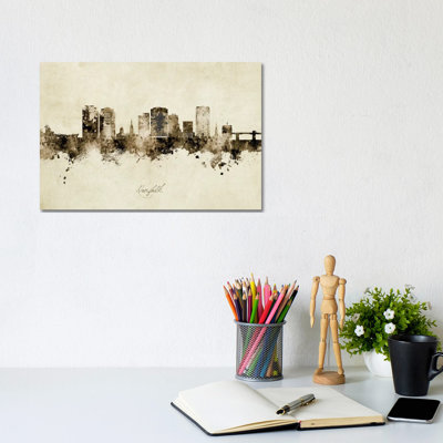 " Norfolk Virginia Skyline Vintage " by Michael Tompsett