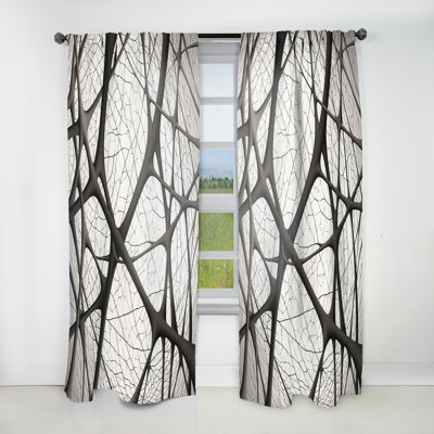 Minimaliste noir et blanc - rideau moderne - velours obscurcissant - 1 panneau