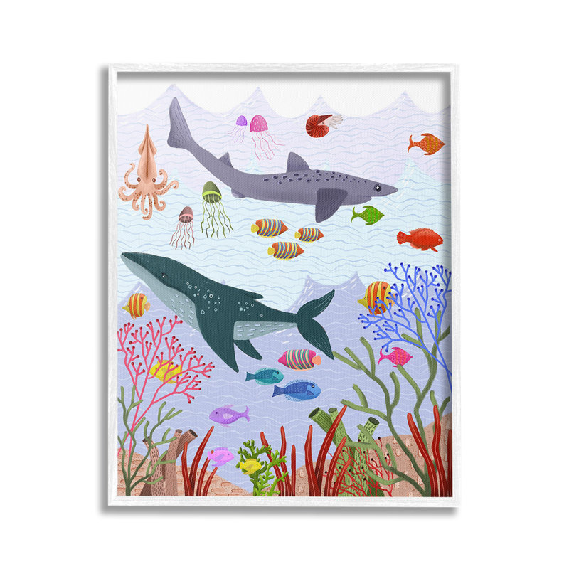Underwater Sea Animals Canvas Wall Art by Regina Moore, 20" H x 16" W