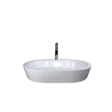 Polished White Handmade Oval Dual Mount Bathroom Sink