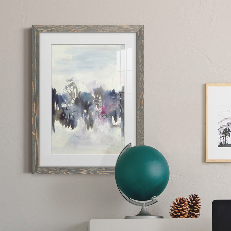 Oiseaux II - peinture encadrée, Cadre gris, H 31,5 po x l 23,5 po x P 1 po