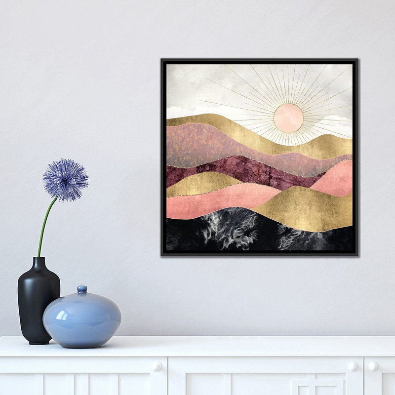 « rosé sun » par spacefrog designs-print, Toile avec cadre noir, H 18 po x l 18 po x P 1,5 po