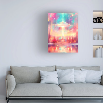 Ray Heere Christmas Night UFO Canvas Art