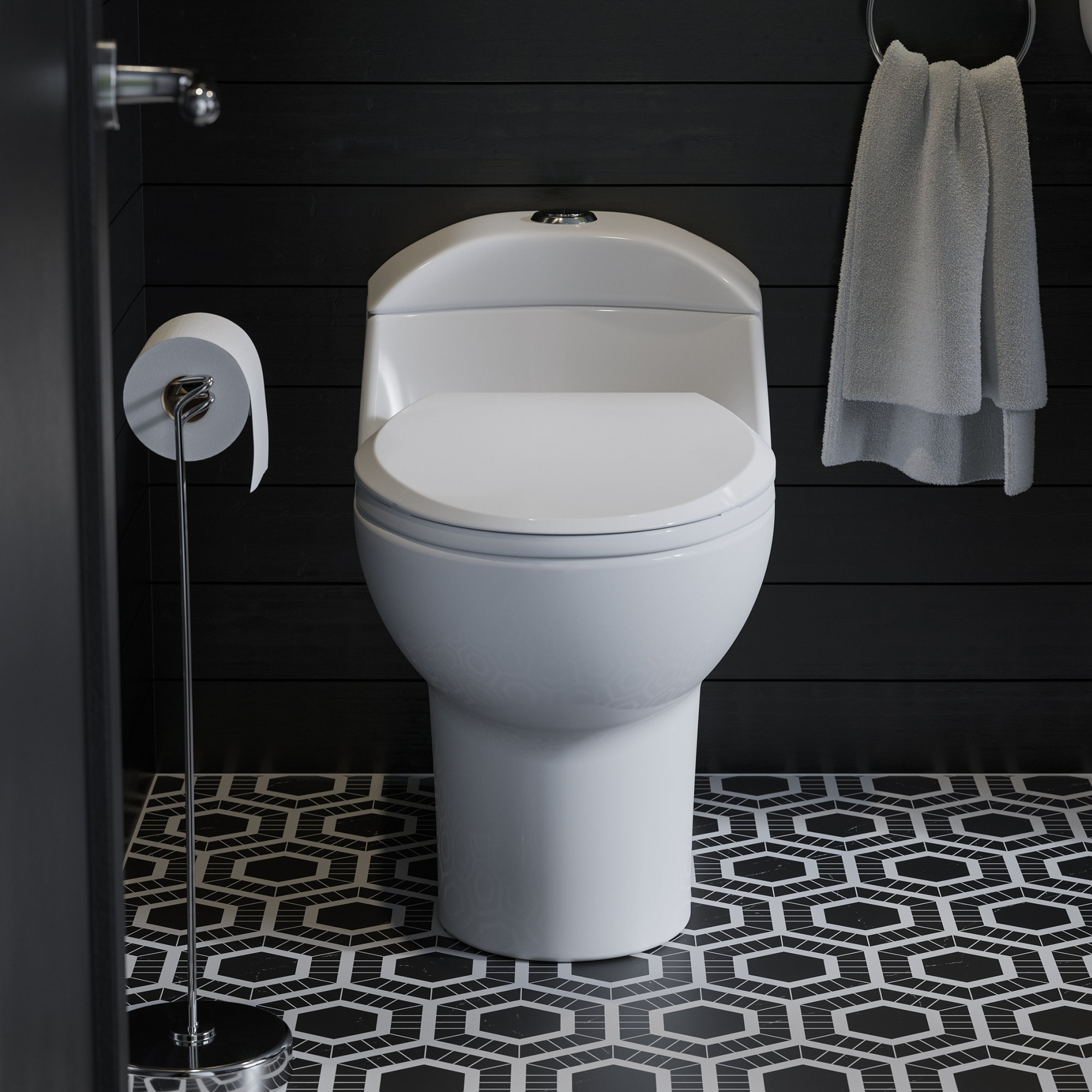 Château One-Piece Elongated Dual-Flush Toilet 1.1/1.6 gpf, White