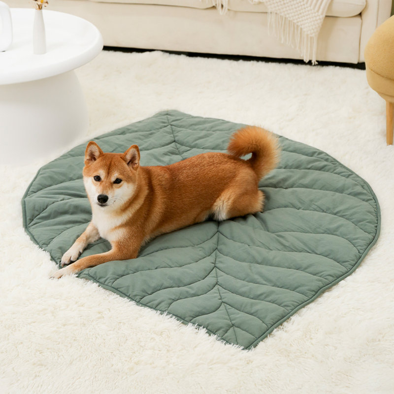  Couverture pour animaux en forme de feuille, vert orme