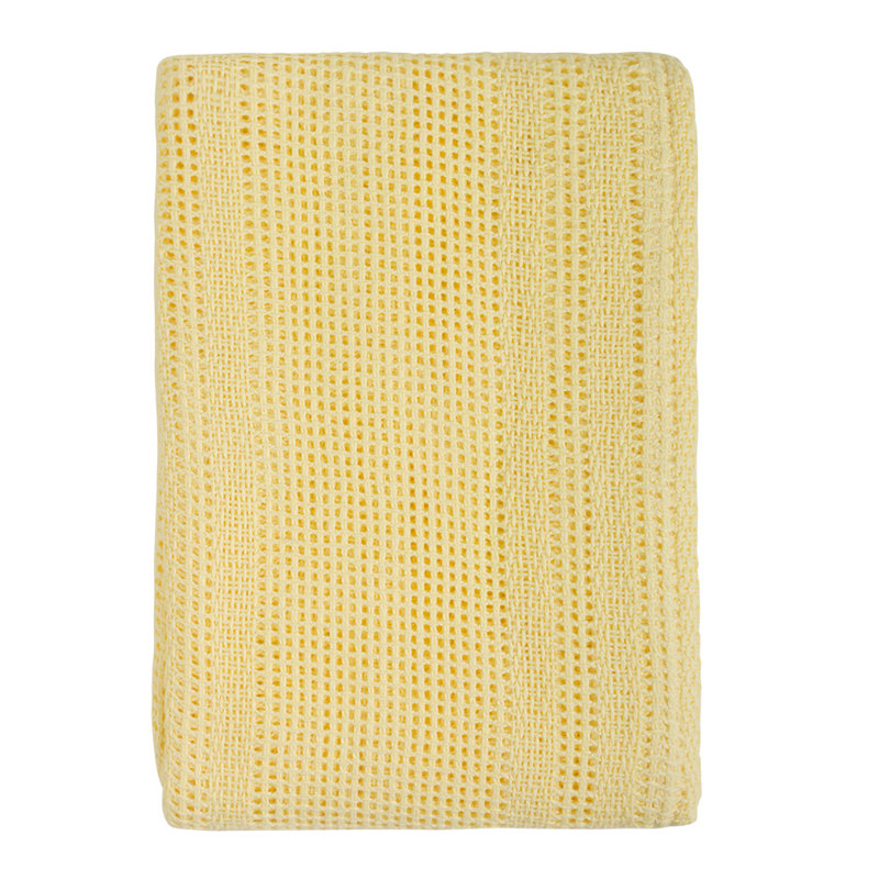 Bryan Cotton Baby Blanket, Lemon, 130cm W x 180cm L