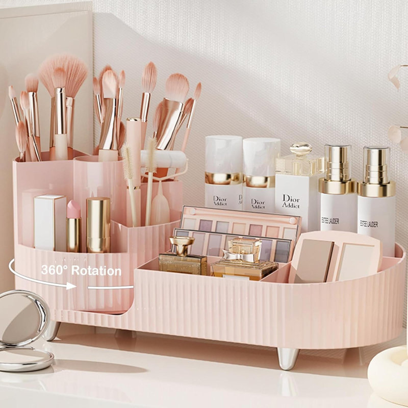Quatravious Plastic Makeup Organizer, Pink