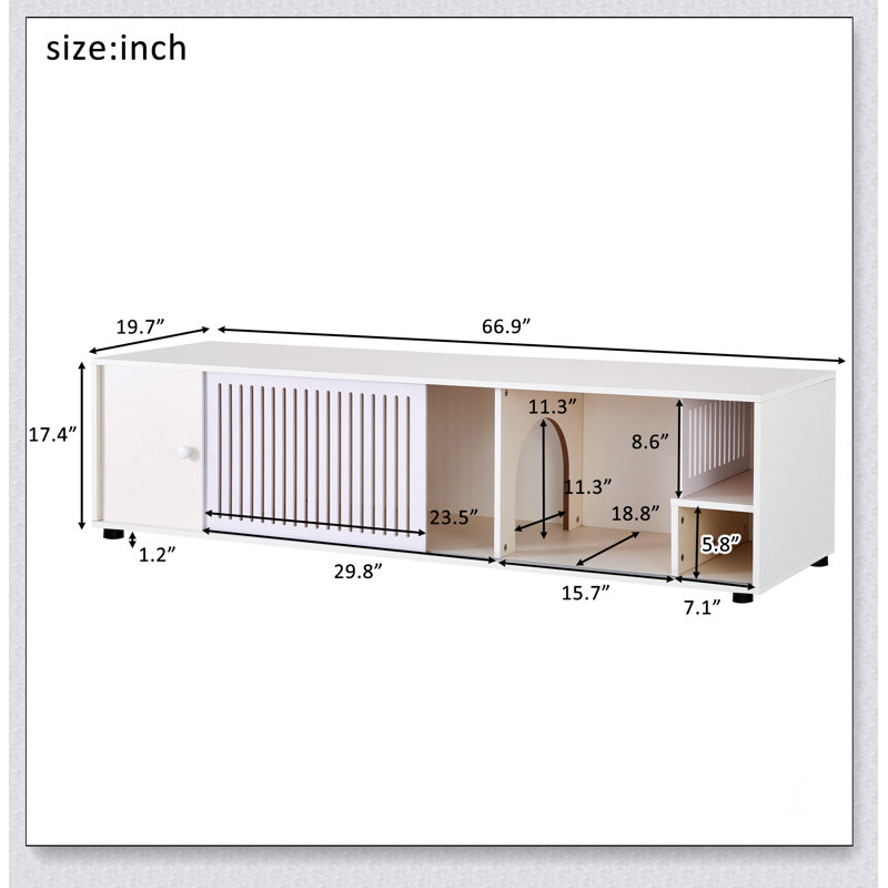Meuble télé avec rangement et porte coulissante amovible Furniture