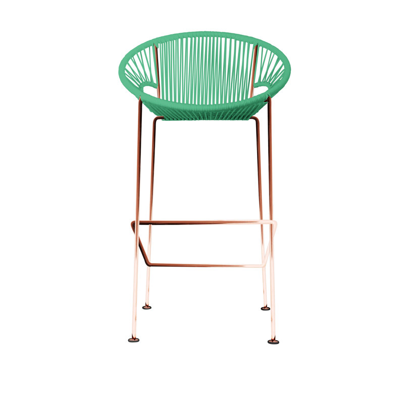 Tabouret à hauteur de comptoir fabriqué à la main Puerto, Cuivre, Menthe