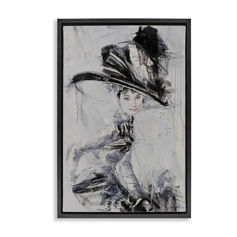 Cadre flottant abstrait et sophistiqué Audrey, design par Lucille Lee, Cadre flottant noir de jais, H 25 po x l 17 po