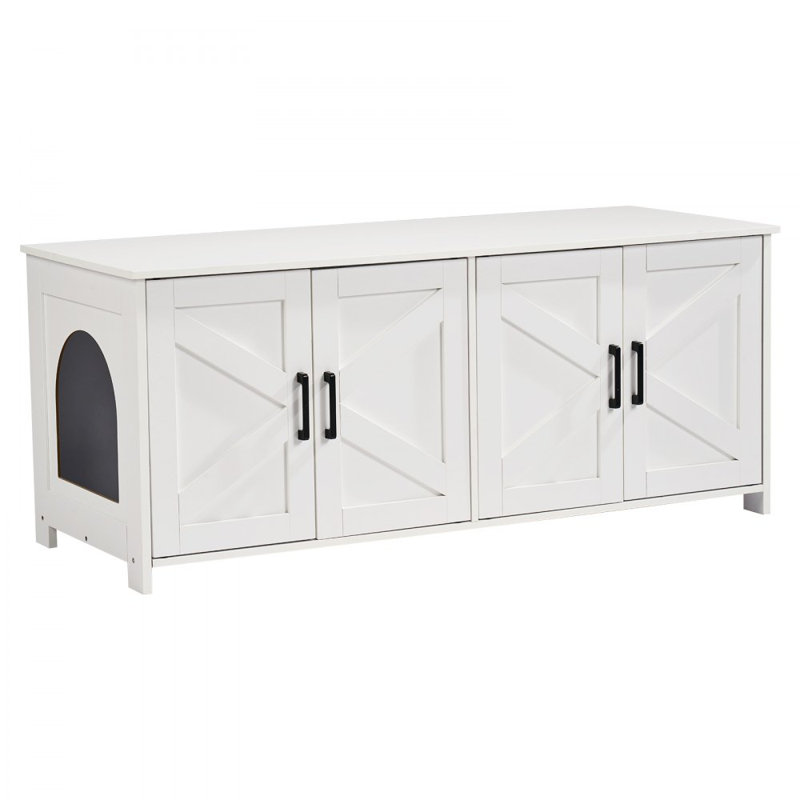 Enclos pour litière pour chat caché 2 pièces, Blanc