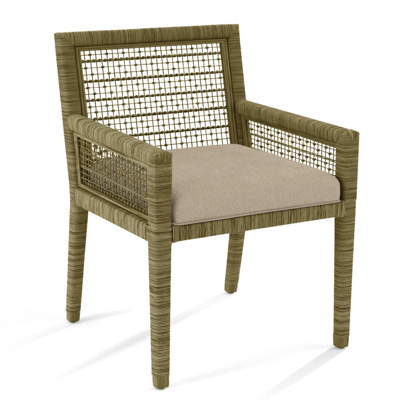 Pine Isle Arm Chair, Elite Ivory; 0321-91, Brass