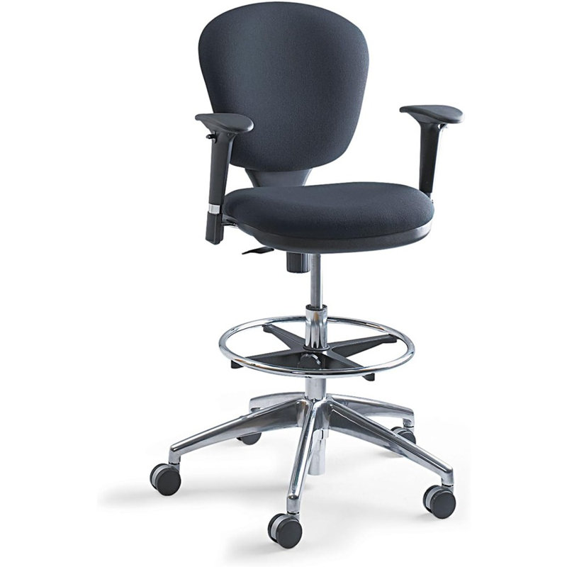 Ergonomic Office Chair, Extended-Height, Adjustable With Swivel Base, Padded, Black