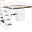 Lit mezzanine double avec escalier de rangement multifonctionnel sous et latéral pour optimiser l'utilisation de la chambre à coucher-130165016