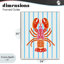 «Bright Boho Lobster on Stripes», estampe numérique, design par Indira Prieto | IndySign-1387041203-1387041207