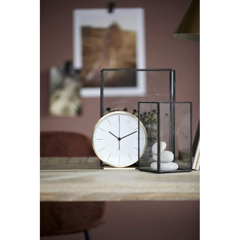 Table Clock, 15 X 15 Cm, Gold