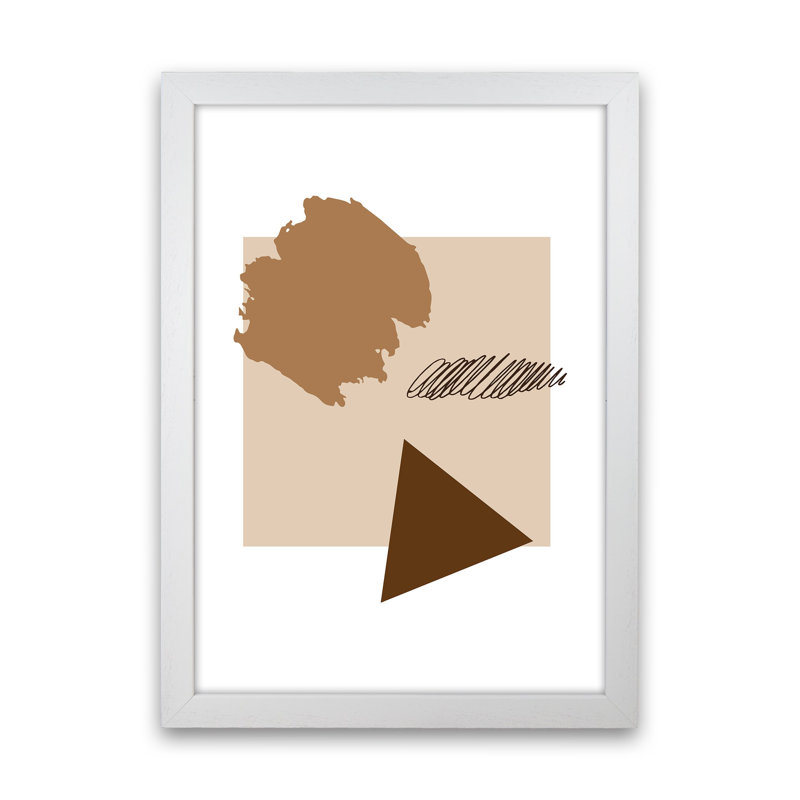 Square Mismatch Taupe 1 Piece Wall Art, 29.7cm H x 21cm W x 3cm D, White Framed