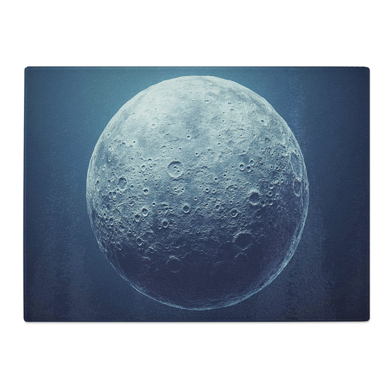 Moon Graphic  Glass Chopping Board