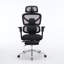 Fauteuil de bureau ergonomique avec support lombaire à massage, appui-tête 4D et accoudoirs 5D, dossier réglable haut et profondeur d'assise